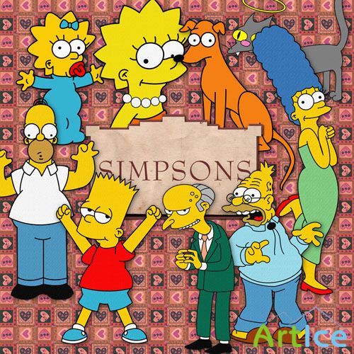 Scrap-kit - Simpsons Heroes Illustrations In PNG