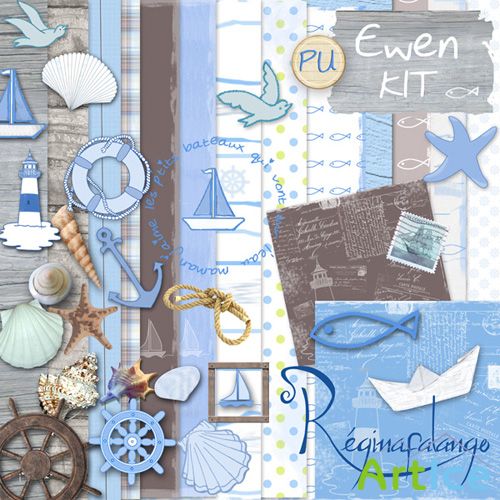 Scrap Set - Ewen PNG and JPG Files