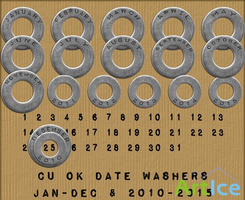 Scrap KIt - Date Washers