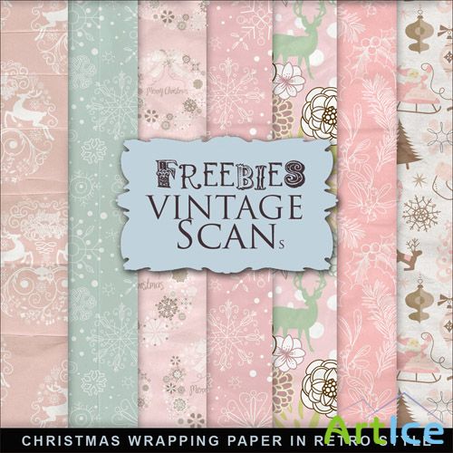 Textures - Christmas Wrapping Paper In Retro Style