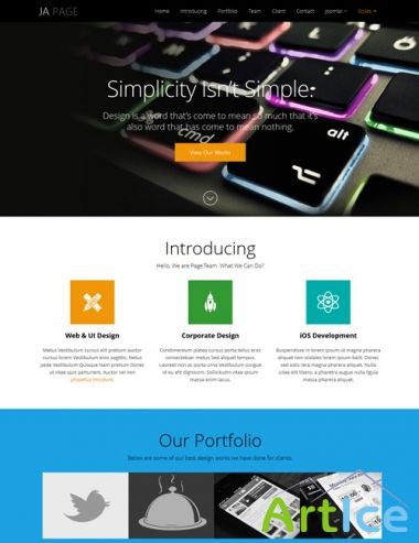 JoomlArt - JA OnePage - Responsive Joomla 3.0 & 2.5 template