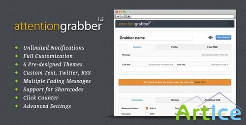 CodeCanyon - AttentionGrabber v1.5: Wordpress Notification Bar