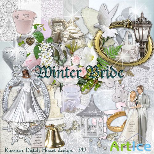 Scrap Set - Winter Bride PNG and JPG Files