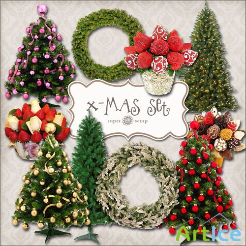 X-Mas Scrap Set PNG Files