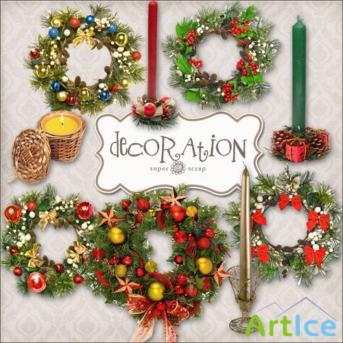 Winter Decoration Kit PNG FIles