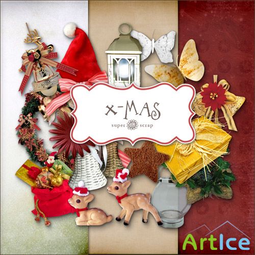 Scrap Set - X-Mas PNG and JPG Files