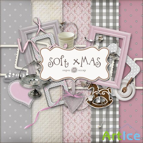 Scrap Set - Soft Xmas PNG and JPG Files