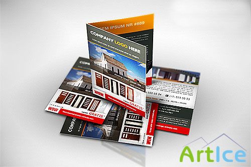 A4 to A5 Brochure/Flyer Mockup PSD Template #1