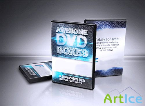 CD/DVD/BluRay Boxes Mockup PSD Template