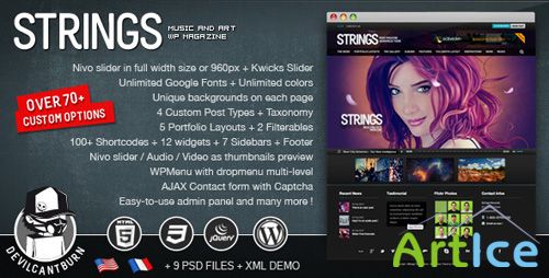 ThemeForest - Strings v1.0.2 - Music and Art Magazine Wordpress