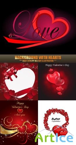 Background with hearts 15 - Stock Vector