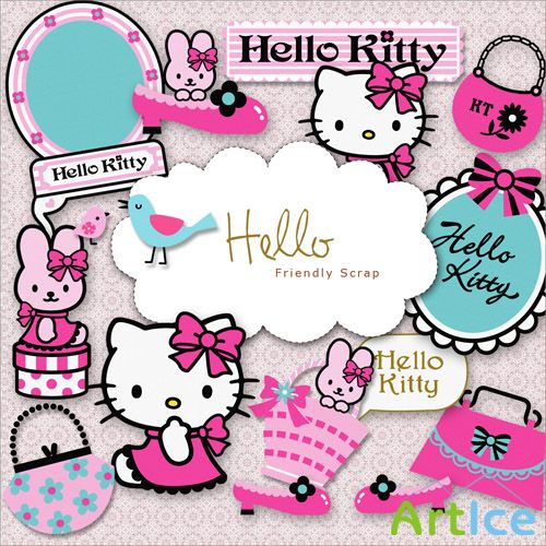 Scrap-kit - Hello Kitty - Painted PNG Images