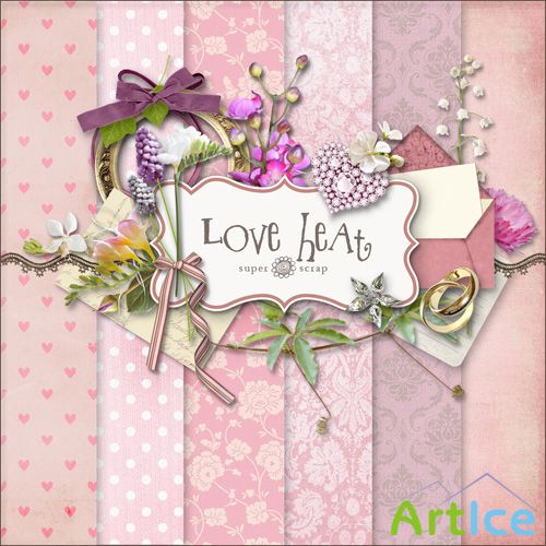 Scrap Set - Love Heat PNG and JPG Files