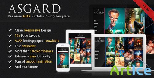 ThemeForest - Asgard - Animated AJAX Portfolio and Blog Template