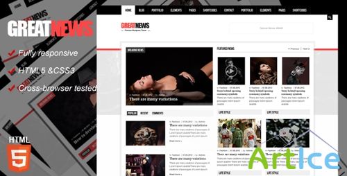 ThemeForest - Great News - Magazine Responsive Template