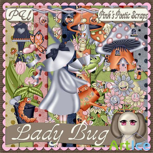 Scrap Set - Lady Bug PNG and JPG Files