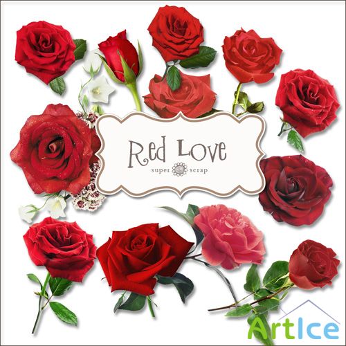 Scrap Set - Red Love PNG Files