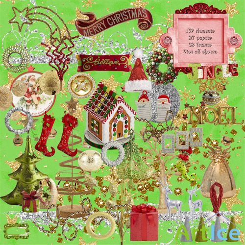 Scrap Set - Christmas Kit PNG and JPG Files