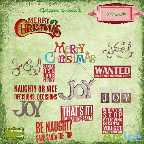 Scrap Set -Christmas wordart 2