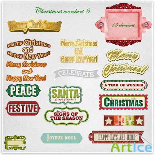 Scrap Set -Christmas wordart 3