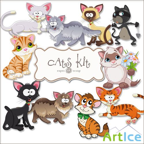 Scrap Set - Cats Kit PNG Files