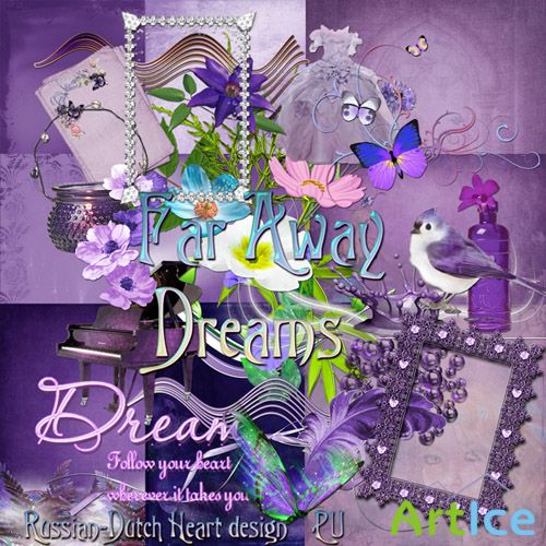 Scrap Set - Far Away Dreams PNG and JPG Files