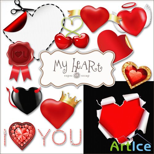 Scrap Set - My Heart PNG Files