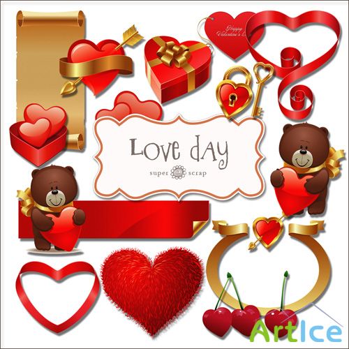 Scrap Set - Love Day PNG Files