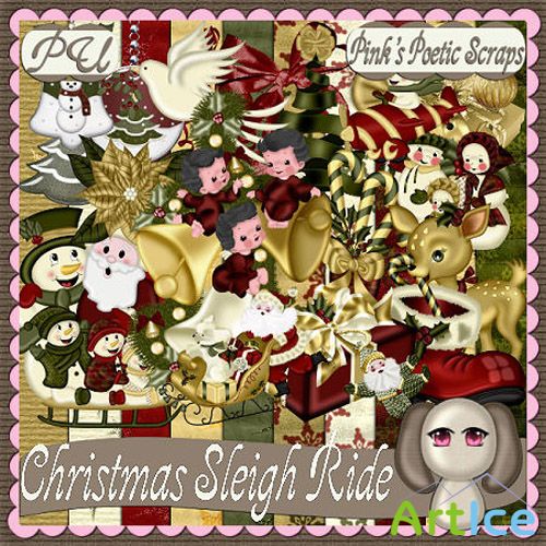 Scrap Set - Scristmas Sleigh Ride PNG and JPG Files