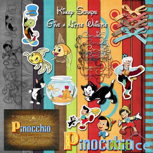 Scrap Set - Pinocchio PNG and JPG Files