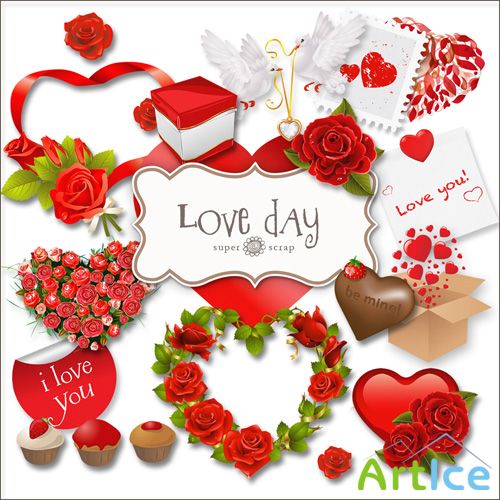 Scrap Set - Love Day PNG Files