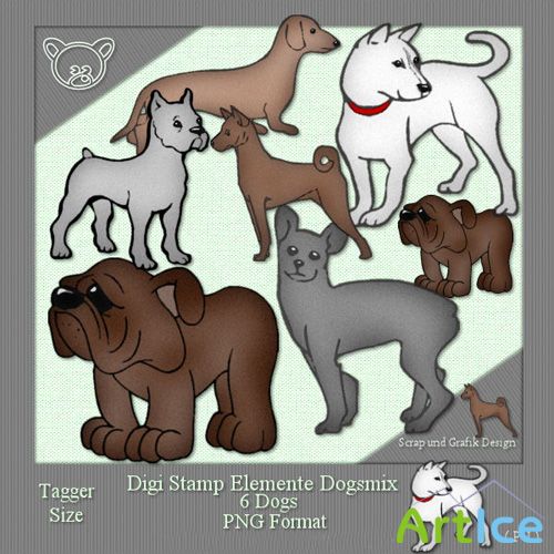 Scrap Set - Digi Stamp Elemente Dogsmix