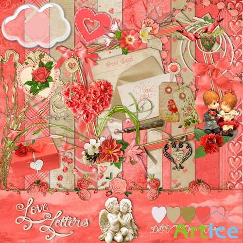 Scrap Set - Love Letters PNG and JPG Files