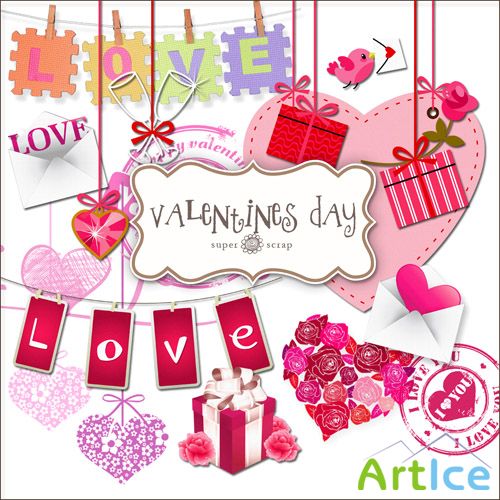 Scrap Set - Valentines Day PNG Files