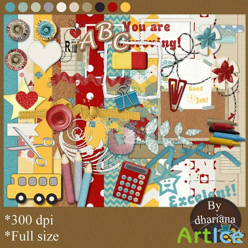 Scrap Set - School PNG and JPG Files