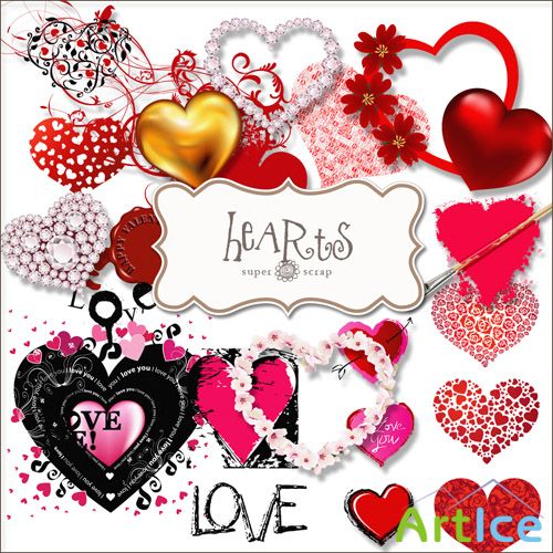 Scrap Set - Hearts PNG Files