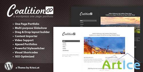 ThemeForest - Coalition v1.4 - One Page WordPress Portfolio