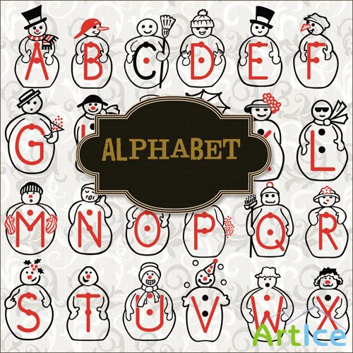 Scrap-kit - Snowman Alphabet