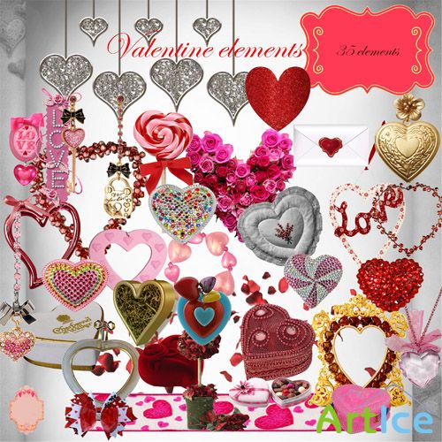 Scrap Set - Valentine Elements PNG Files