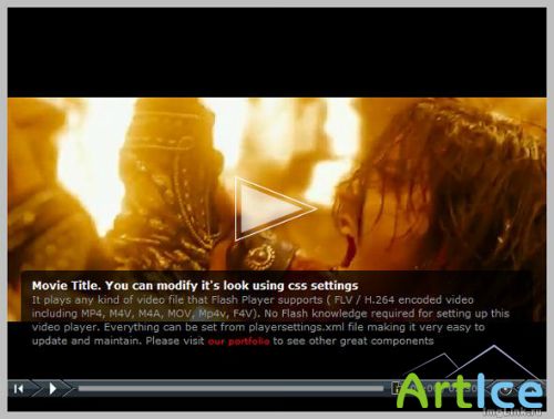 FlashComponents - Cool XML Resizable Video Player FLV / H.264
