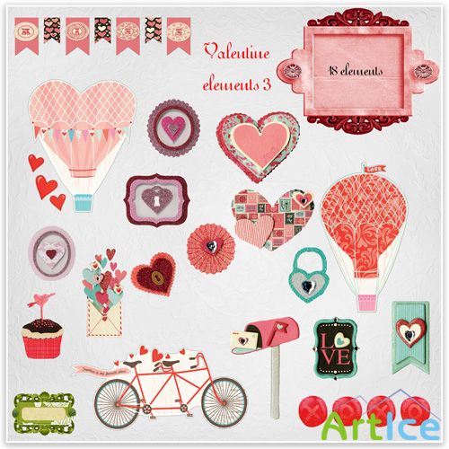 Scrap Set - Valentine Elements 3