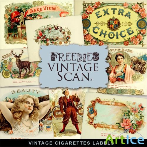 Scrap-kit - Old Vintage Style Cigarettes Labels