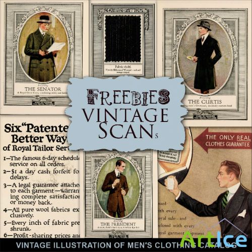 Scrap-kit - Vintage Illustrations Of Men's Clothing Catalog