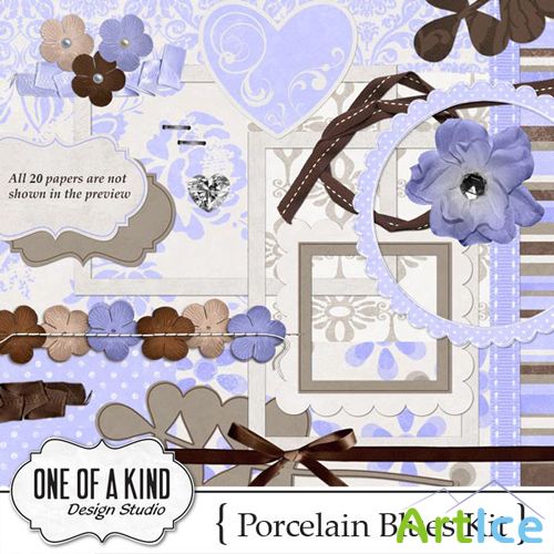 Scrap Set - Porcelain Blues kit