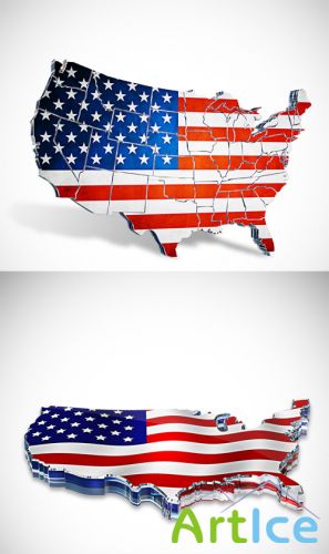 USA 3D Maps PSD