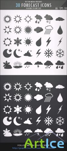 30 Forecast Vector Photoshop Icons REUPLOAD