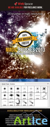 Magic Sparkle and Streak Effects Brushes for Photoshop