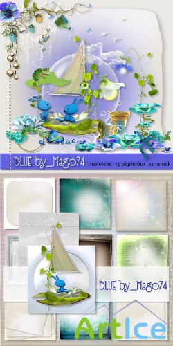 Scrap Set - Blue PNG and JPG Files