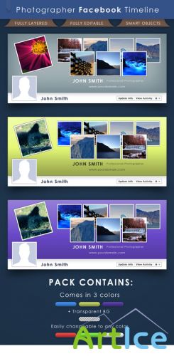 Photographer Facebook Timeline Cover PSD Template REUPLOAD