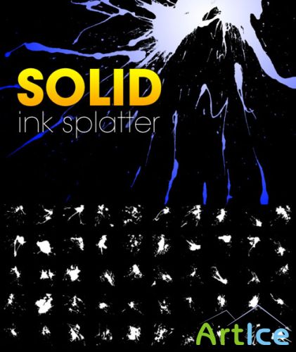 Solid Ink Splatter Photoshop Brushes